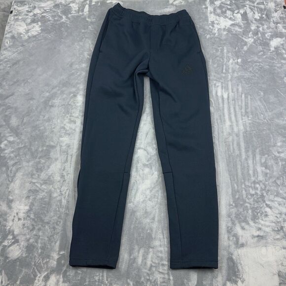 Adidas Sweatpants Mens Size Small Blue Drawstring Ankle Zip Athleisure - Picture 1 of 14